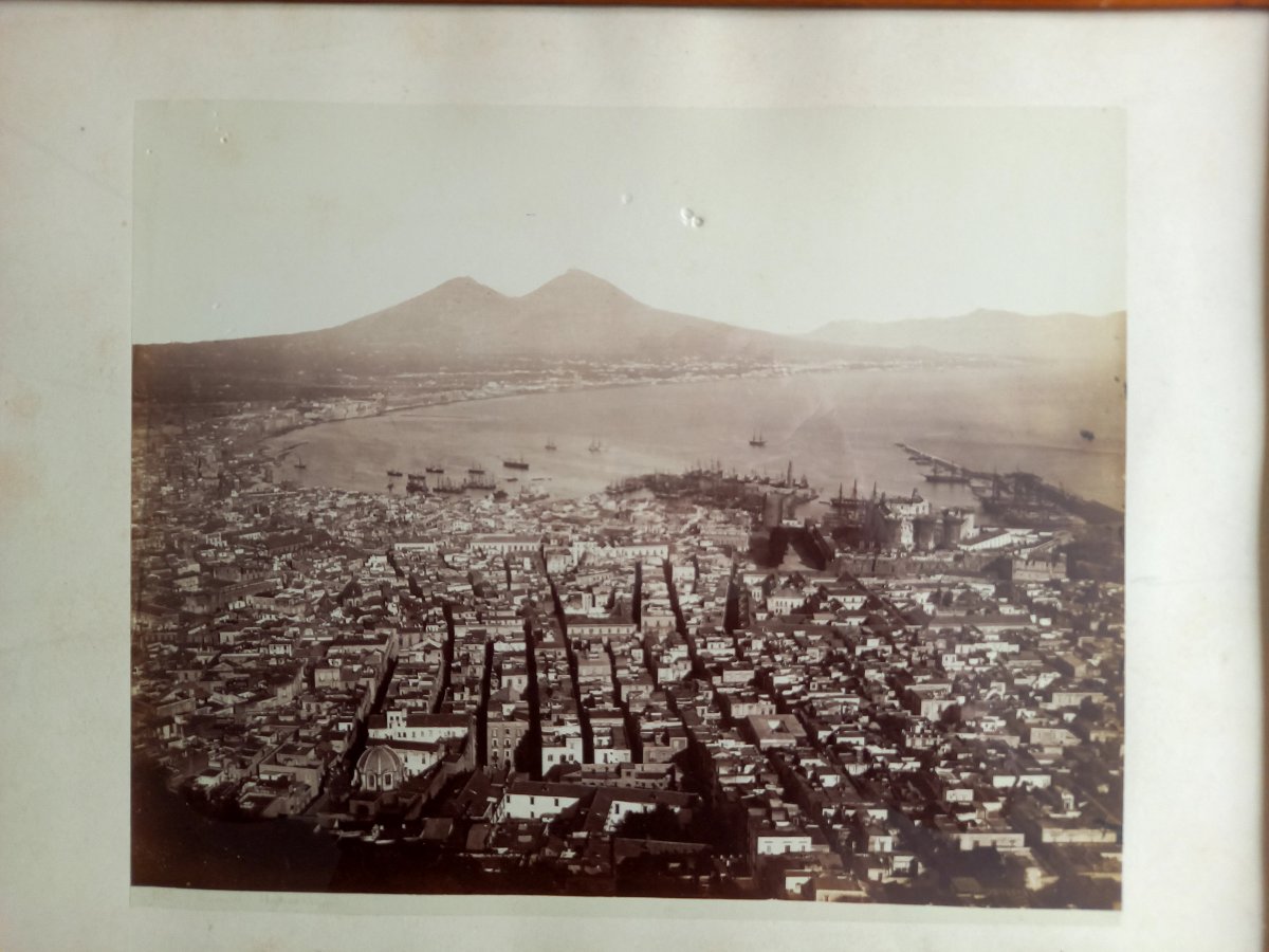 Paire de photographies XIXe, la baie de Naples,  par les studios Giorgio Sommer-photo-1