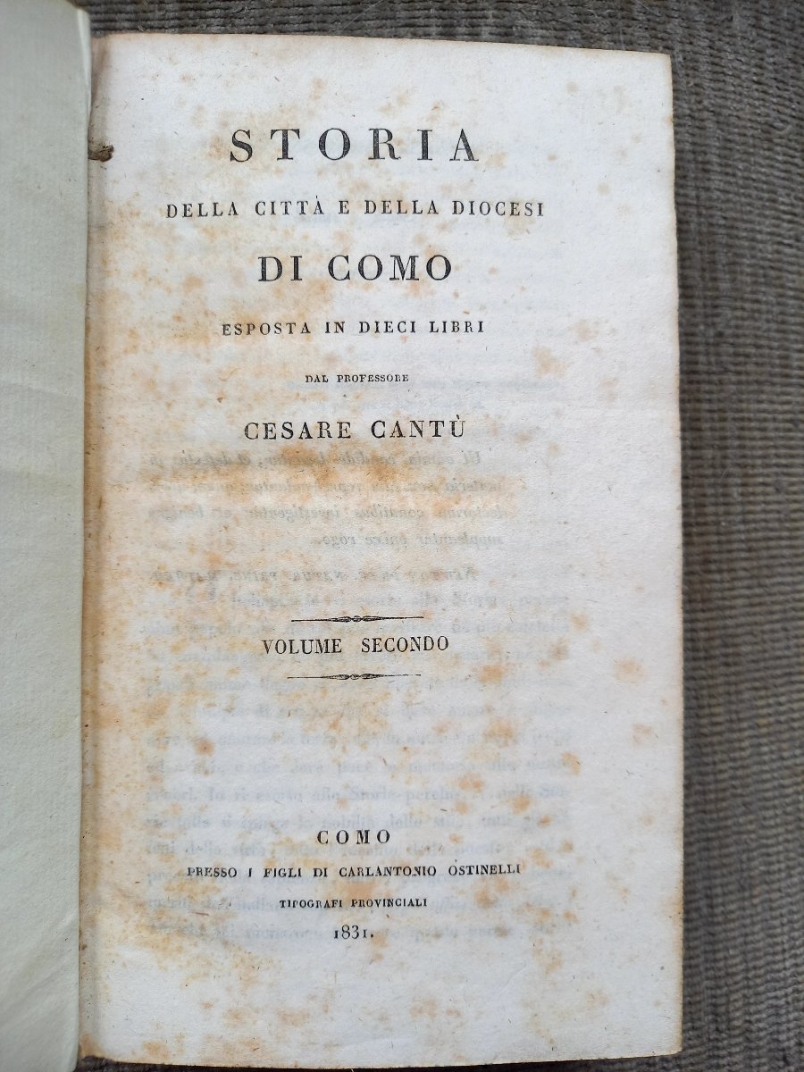 Cesare Cantu. *history Of Como*. Two Volumes.  First Edition -photo-4