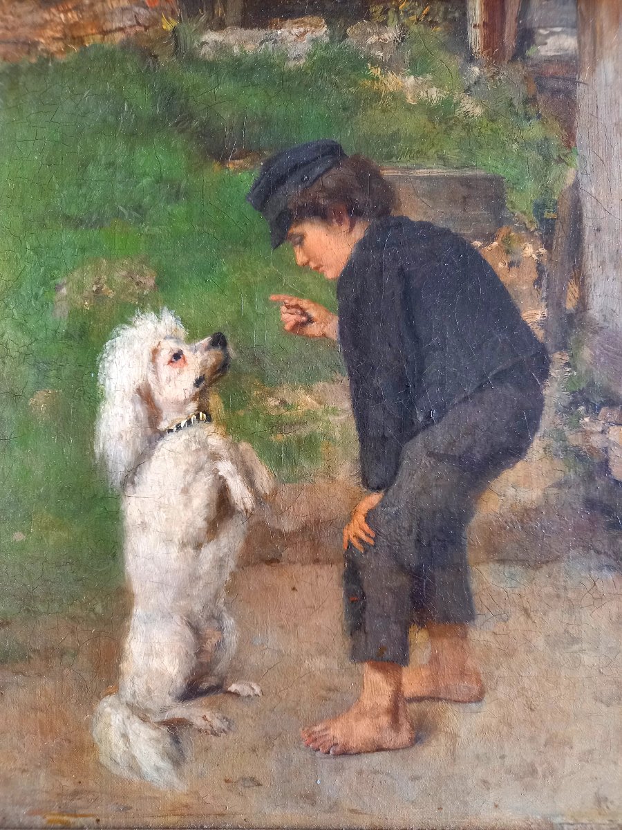 Oil On Canvas, Late 19th Century: "show Off!"