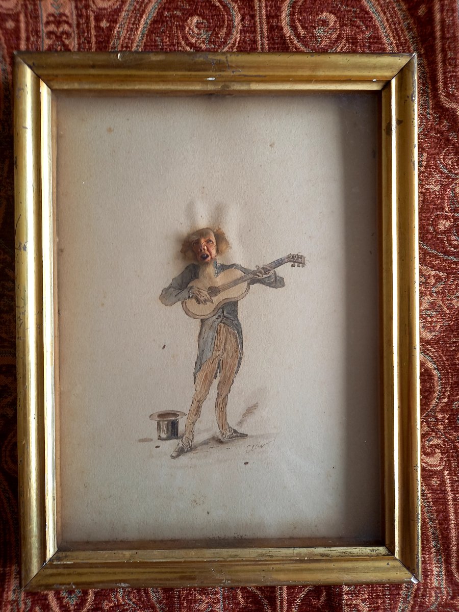 Caricature en relief milieu XIXE : trogne de mendiant 1/-photo-2