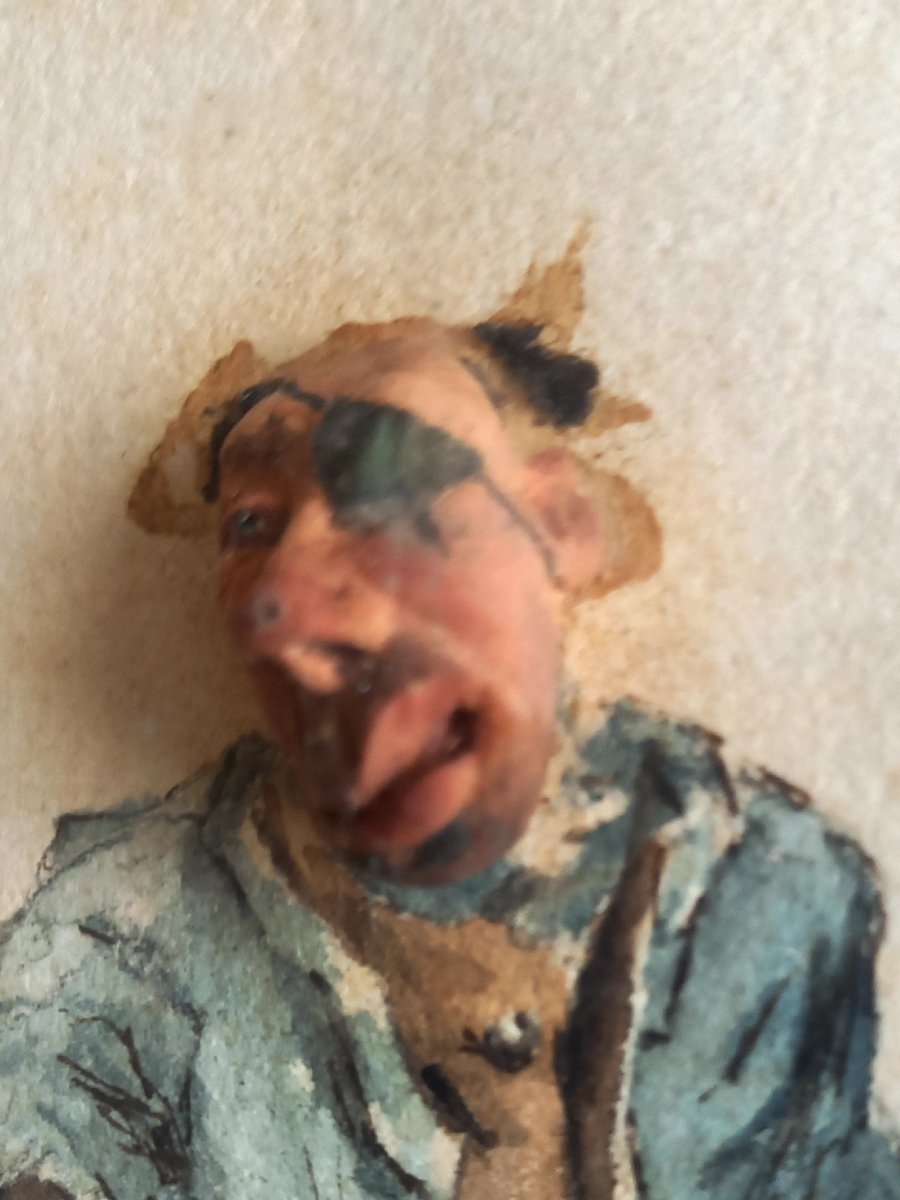 Caricature en relief milieu XIXE : trogne de mendiant 1/-photo-4