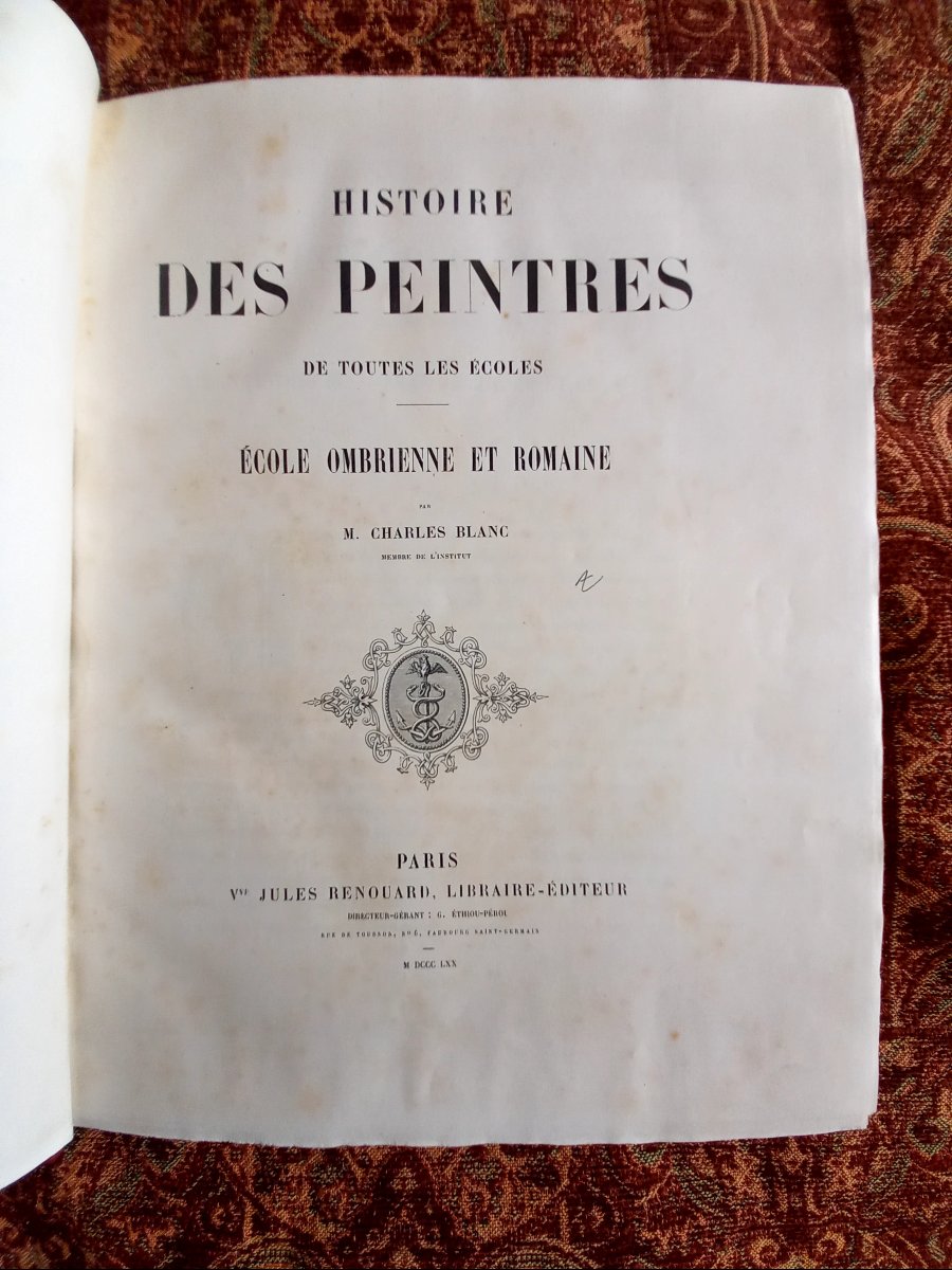 Charles Blanc. Deux volumes in-folio de L'histoire des peintres de toutes les écoles.  Italie -photo-3