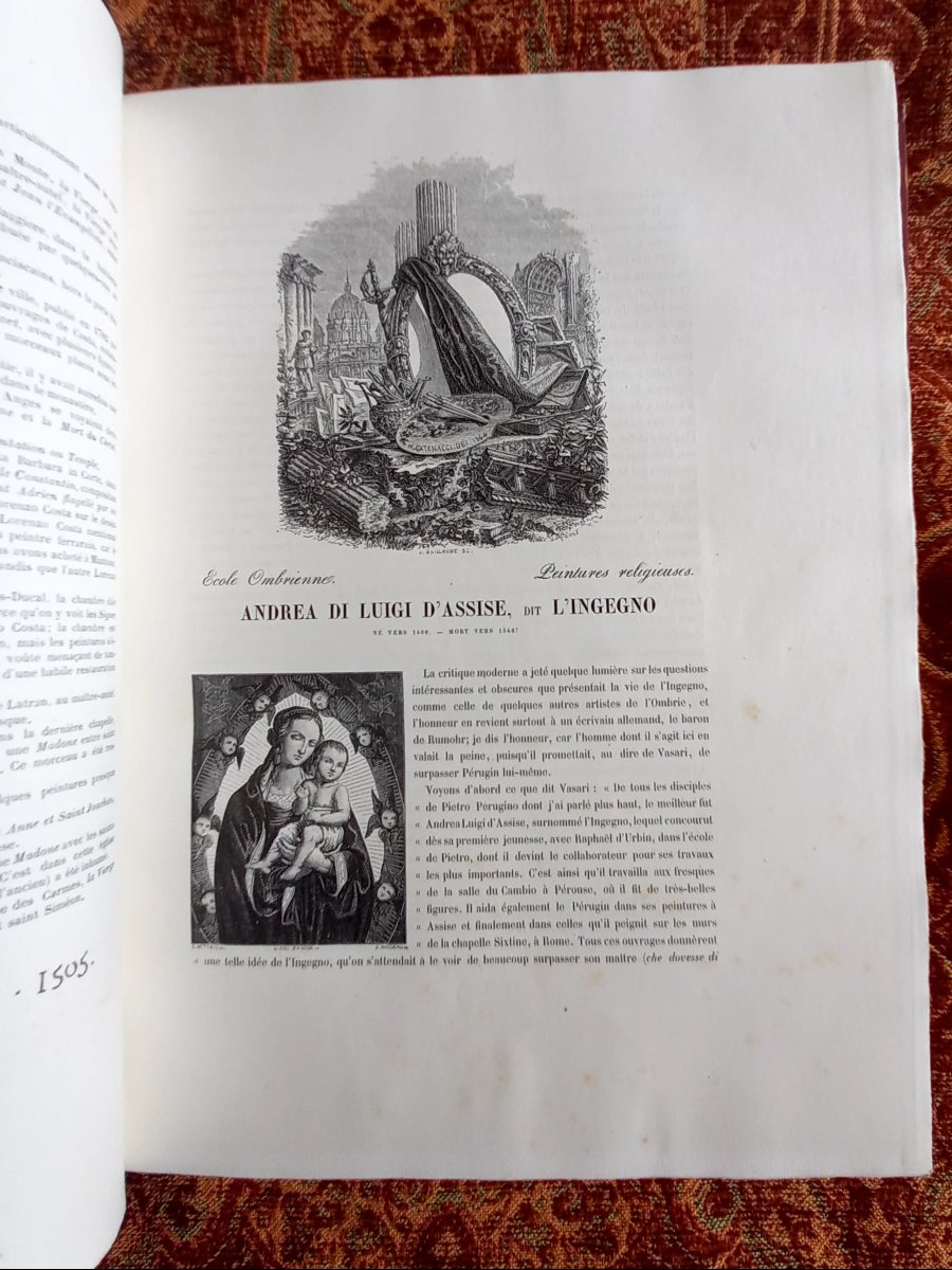 Charles Blanc. Deux volumes in-folio de L'histoire des peintres de toutes les écoles.  Italie -photo-1