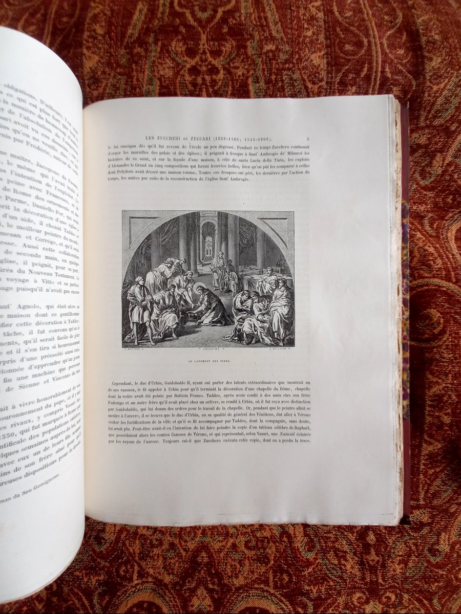 Charles Blanc. Deux volumes in-folio de L'histoire des peintres de toutes les écoles.  Italie -photo-3