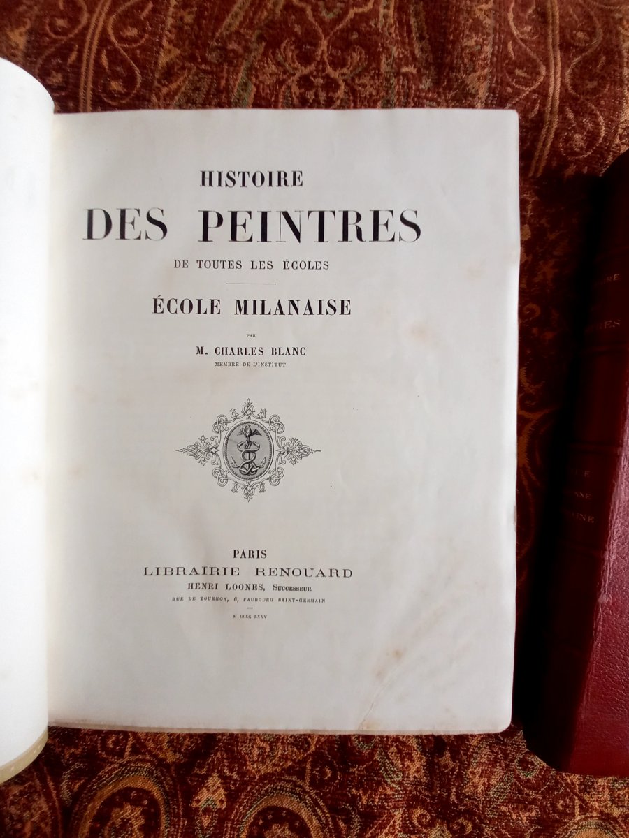 Charles Blanc. Deux volumes in-folio de L'histoire des peintres de toutes les écoles.  Italie -photo-4