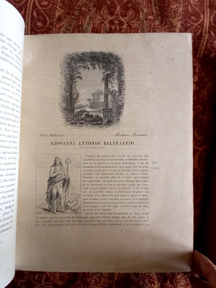Charles Blanc. Deux volumes in-folio de L'histoire des peintres de toutes les écoles.  Italie -photo-5