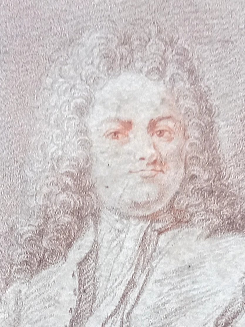 Vers 1720 /1730 . Dessin à  la sanguine. Portrait de Christian Wolff mathématicien et penseur -photo-4