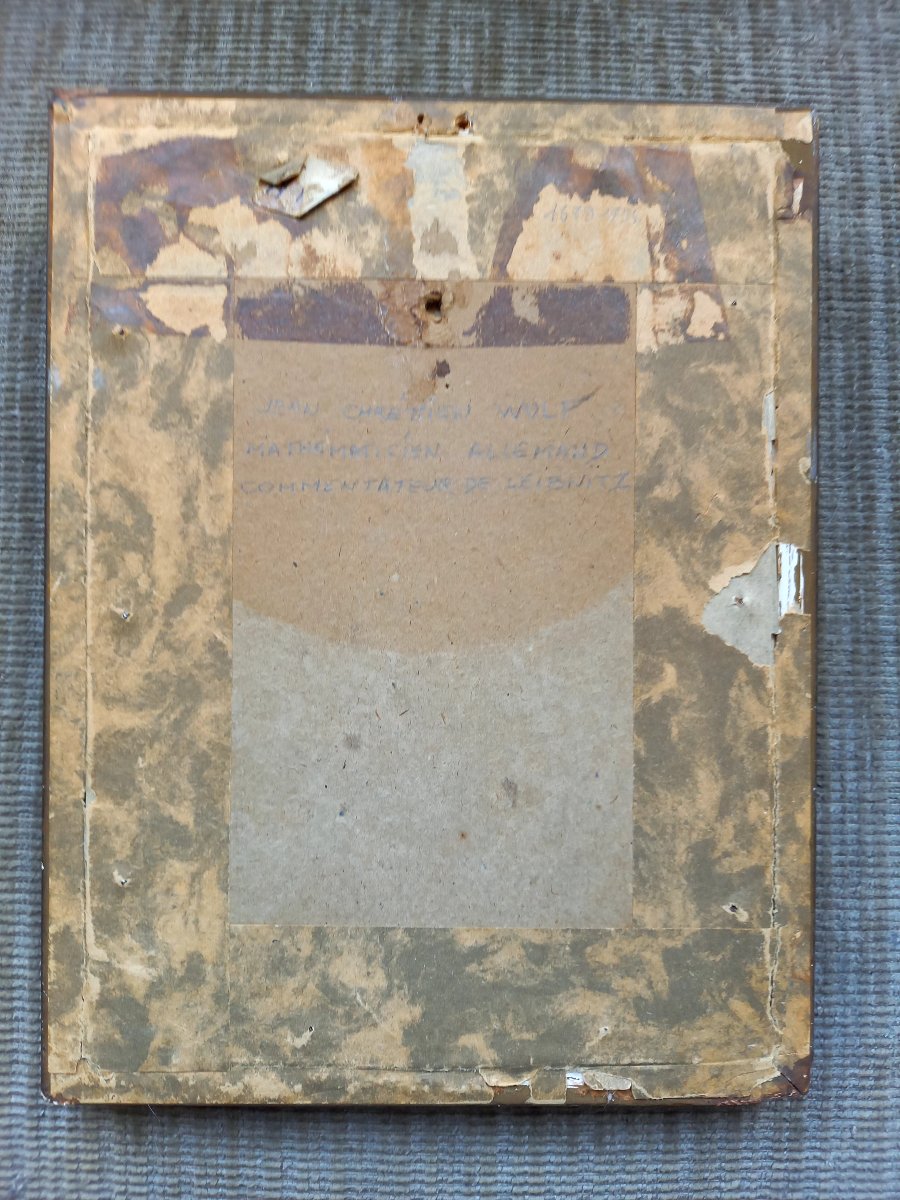 Vers 1720 /1730 . Dessin à  la sanguine. Portrait de Christian Wolff mathématicien et penseur -photo-3