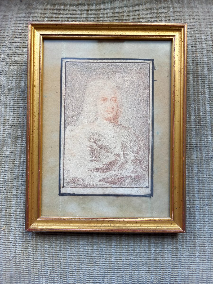Circa 1720/1730. Red Chalk Drawing. Portrait Of Jean Bernoulli, Mathematician -photo-2