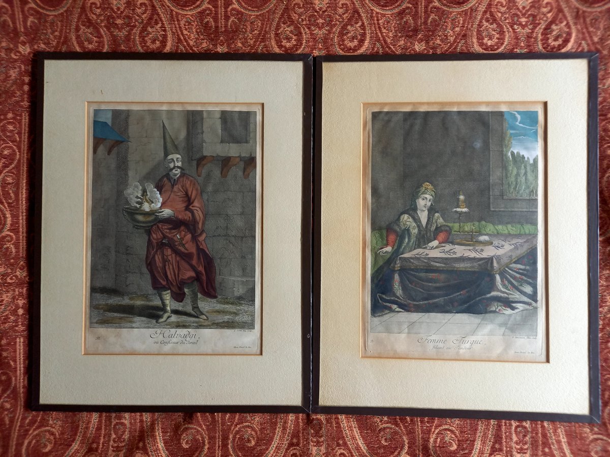 Two Color Engravings Taken From Mr. De Ferriol's Collection On The Peoples Of The Levant 