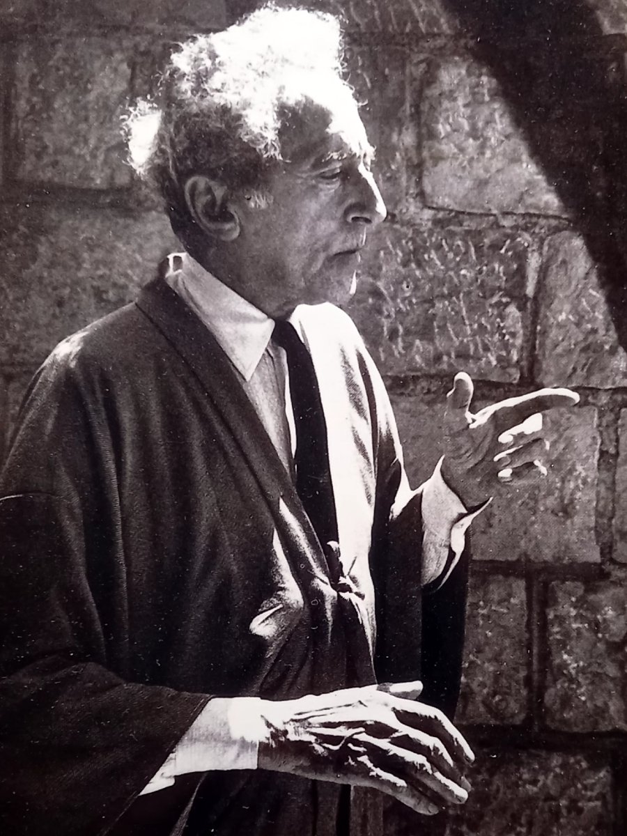 Richard de Grab . Portrait de Jean Cocteau vers 1960. Envoi de Serge Tamagnot à Jean Marais -photo-2