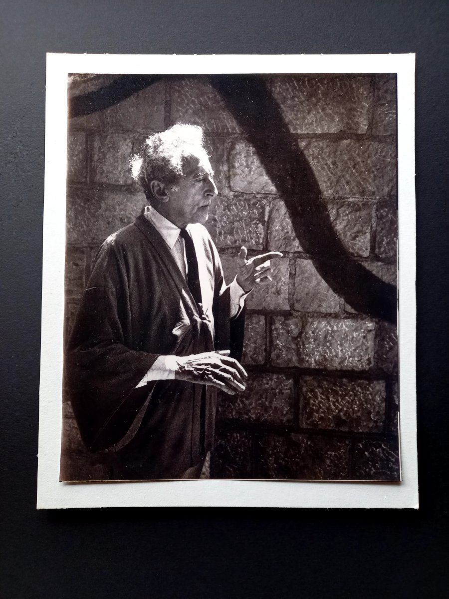 Richard de Grab . Portrait de Jean Cocteau vers 1960. Envoi de Serge Tamagnot à Jean Marais 