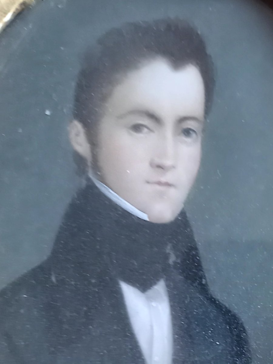 Circa 1830. Miniature Portrait Of A Young Man -photo-2