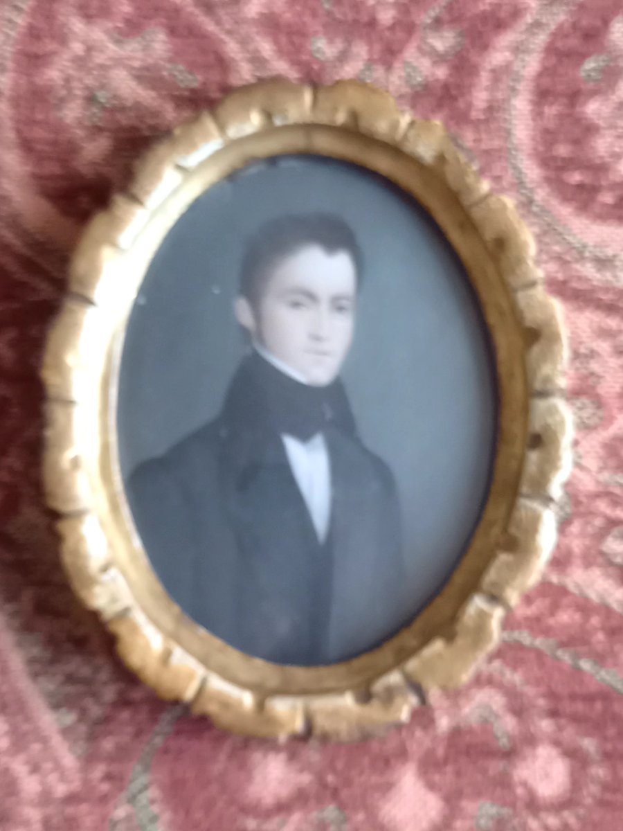 Circa 1830. Miniature Portrait Of A Young Man 