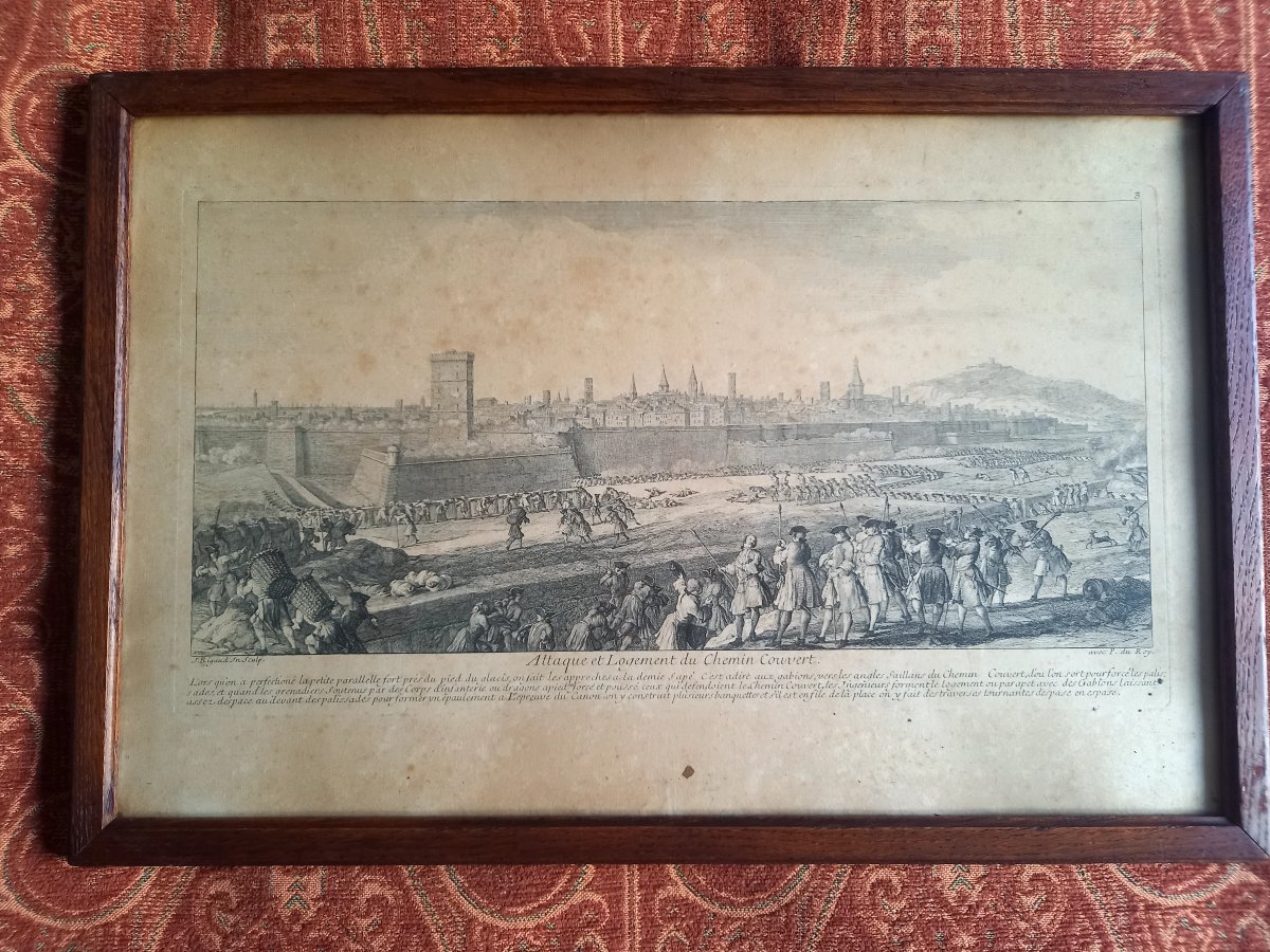 Jacques Rigaud, Engraver. The Siege Of Barcelona, 1713–1714. Two Engravings-photo-2
