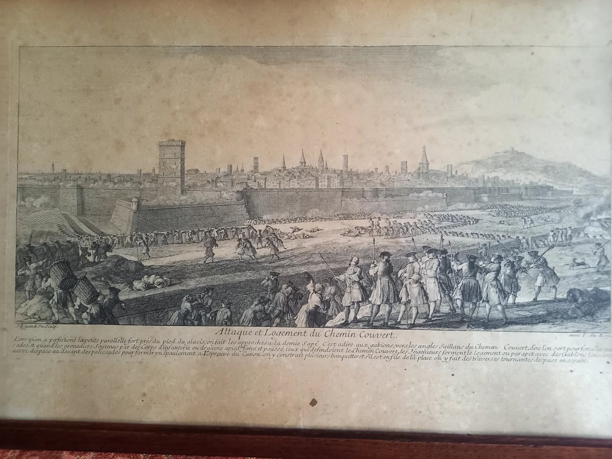 Jacques Rigaud, Engraver. The Siege Of Barcelona, 1713–1714. Two Engravings-photo-3
