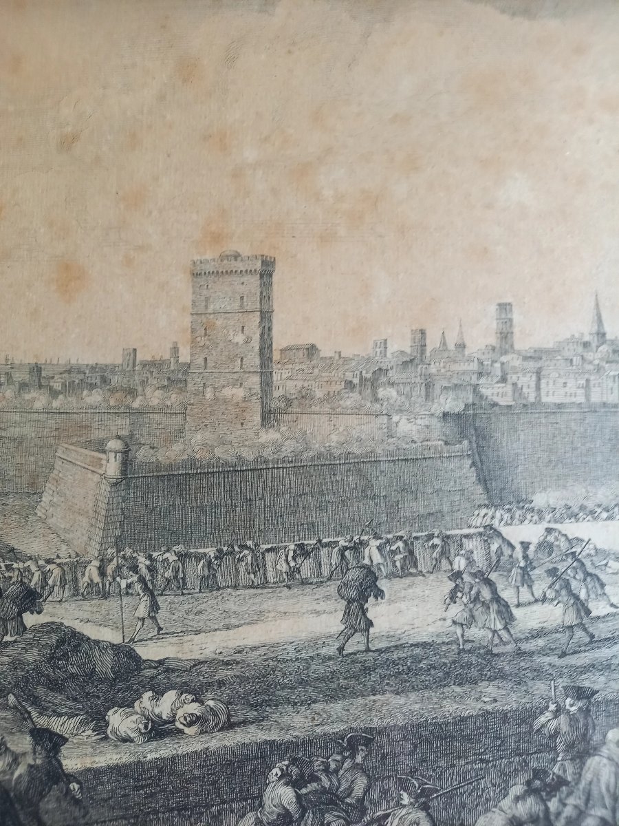 Jacques Rigaud, Engraver. The Siege Of Barcelona, 1713–1714. Two Engravings-photo-3