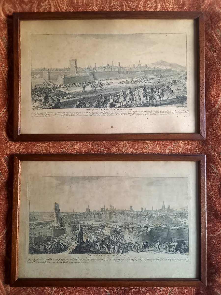 Jacques Rigaud, Engraver. The Siege Of Barcelona, 1713–1714. Two Engravings