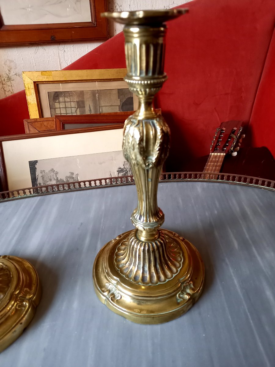 Pair Of Louis XVI-style Candlesticks. Made In The 19th Century -photo-3