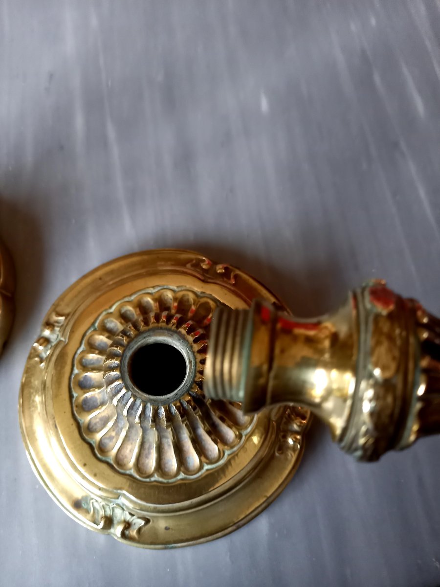 Pair Of Louis XVI-style Candlesticks. Made In The 19th Century -photo-3