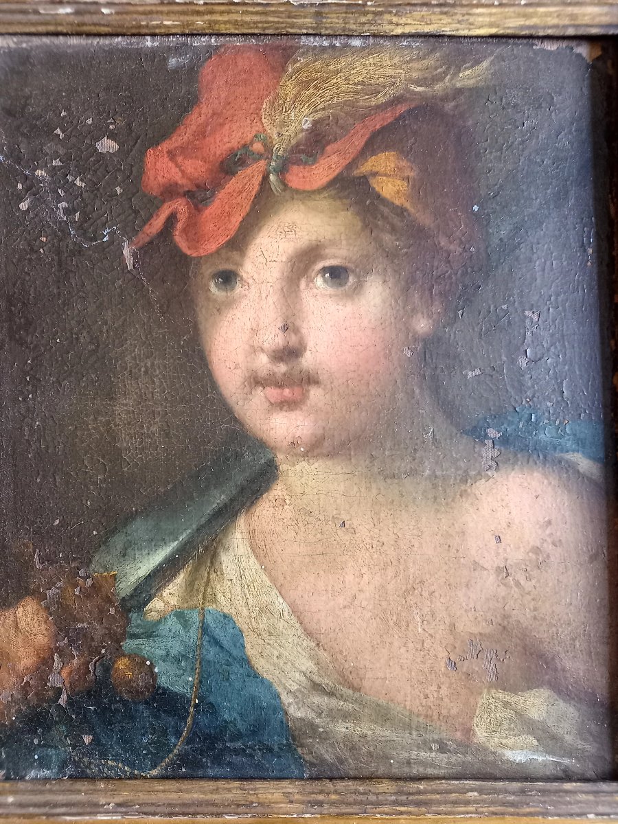 17th Century. Portrait Of A Child As The Triumphant David 