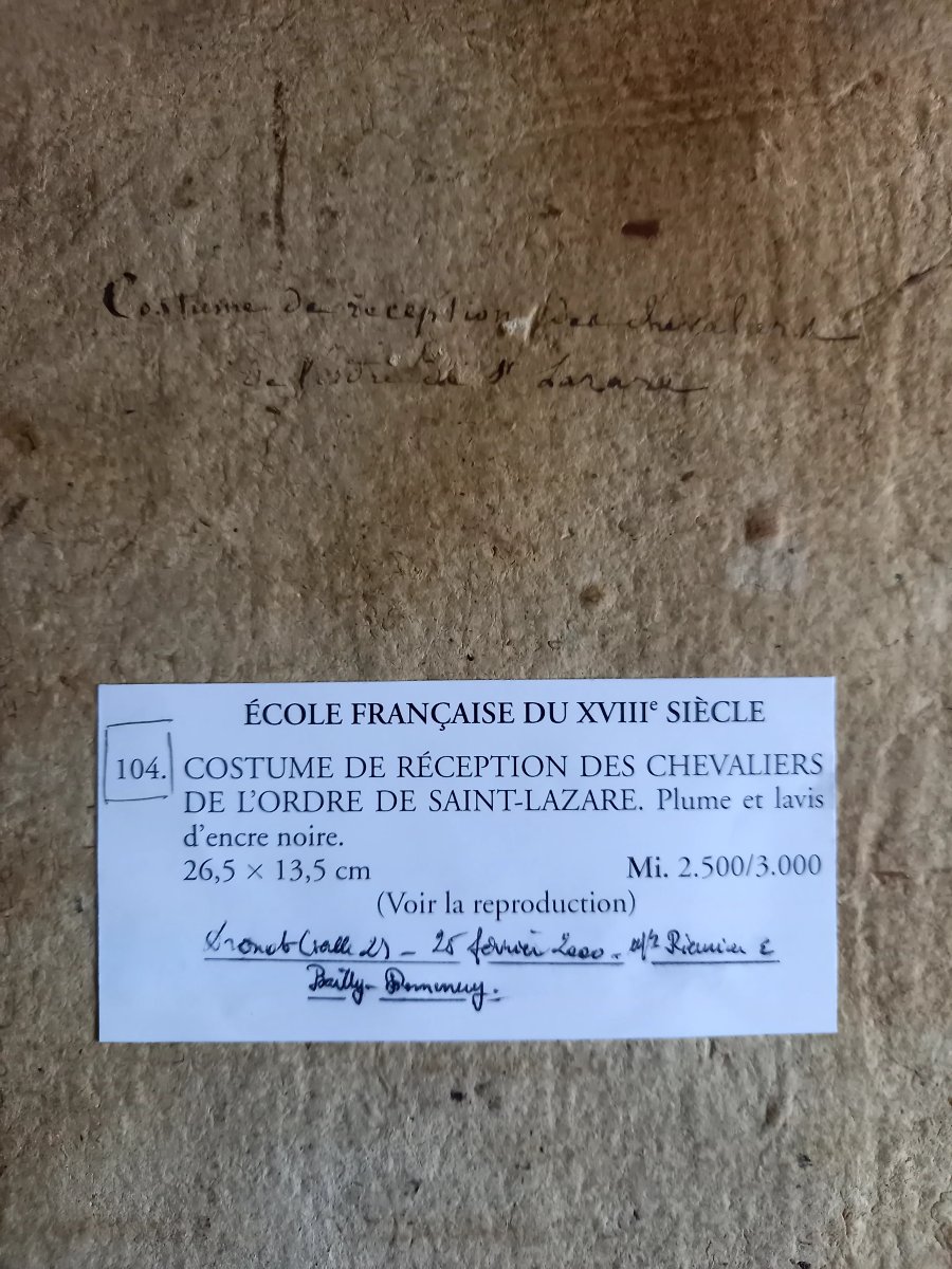 XVIIIE Siècle. France.  Costume de réception dans l'ordre de Saint Lazare de Jérusalem. -photo-5