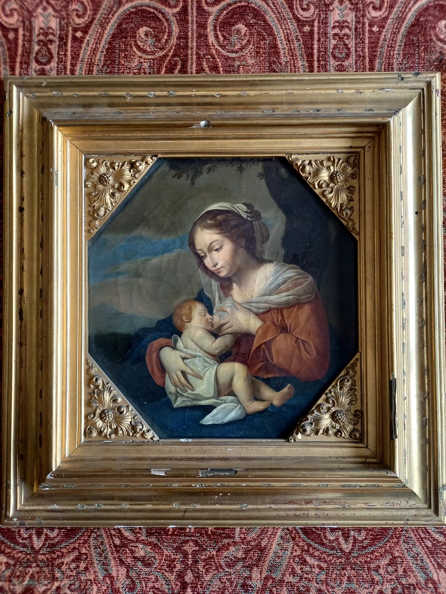 D'après Francesco Guarino . La Vierge allaitant l'enfant Jésus -photo-2