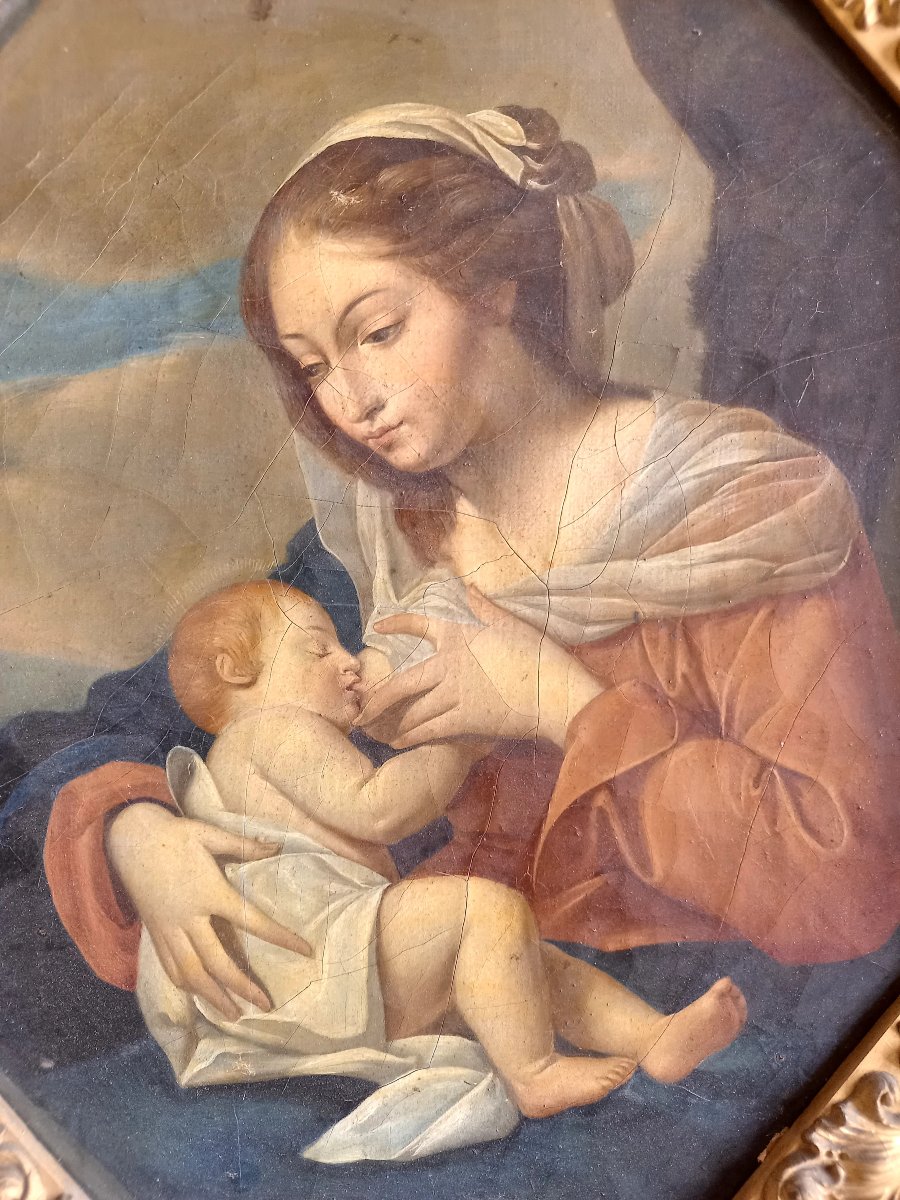 D'après Francesco Guarino . La Vierge allaitant l'enfant Jésus -photo-3