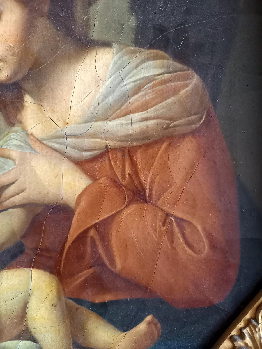 D'après Francesco Guarino . La Vierge allaitant l'enfant Jésus -photo-2