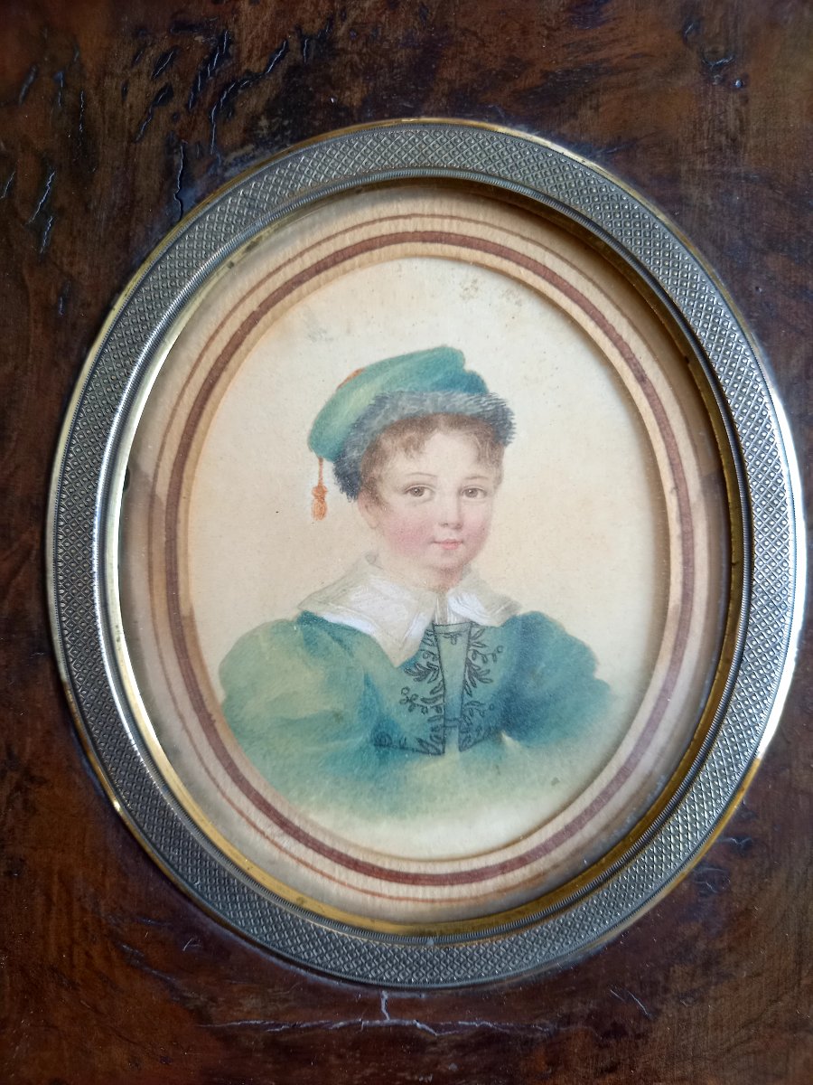 Circa 1830. Miniature. Portrait Of A Child 