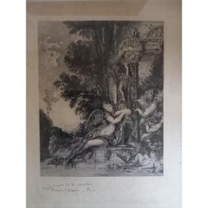 The Temple Of Hymenee Or The Goddess Of Discord Engraved By Félix Bracquemond Dedicated