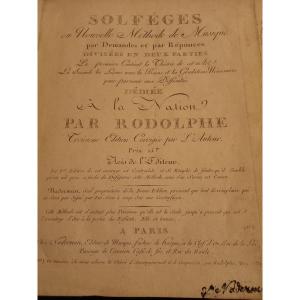 Solfeggio Method For Pianoforte By  Rodolphe  Chez Naderman Around 1800