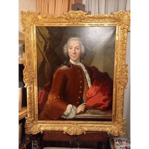 Portrait  XVIIIE d'Un élégant Jeune Homme d'époque Louis XV 