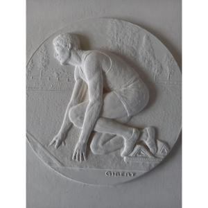 Bas Relief Carved On Plaster By Lucien Gibert 