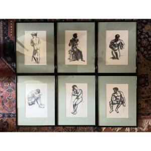Series Of Six Etchings From The Idylles Series By Paul Belmondo