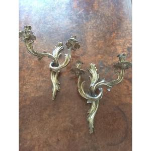 Pair Of Louis XV Style Bronze Sconces