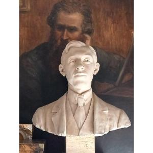 Buste Terre Cuite De Jeune Homme Par A. Cagna.  Daté 1930
