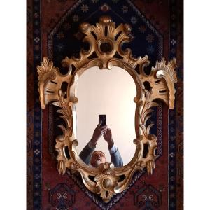 Miroir Rococo,  Belle Dorure à La Feuille d'Or 