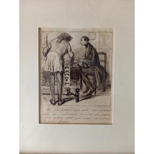 Le peintre et les caprices du client 2/ plume  vers 1840 