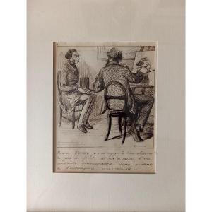 Le peintre et les caprices du client 1/ plume vers 1840