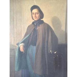 1843, By Fj Flaxland. Portrait Of A Student 