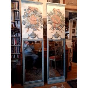 Paire de trumeau fin XVIIIE  dit d'entre deux