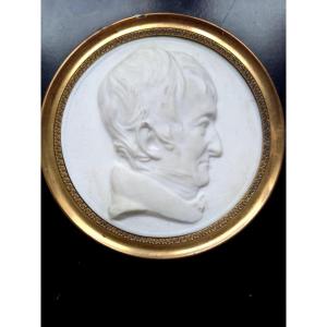 Vers 1830 . Miniature .Portrait en biscuit d'Alexandre Brongniart 