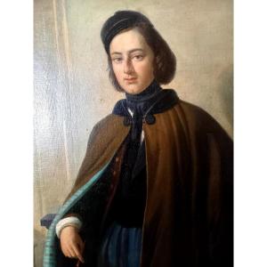 1843 ,par F.J. Flaxland . Portrait d'un étudiant 