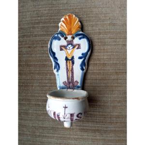 Faience de Nevers XVIIIE : bénitier 