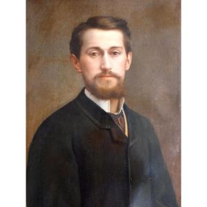 Dated 1885. Portrait Of An Elegant Young Man