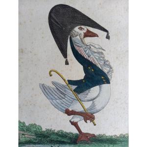 Enhanced Engraving From The Late 18th Century. *the New Incredible* Or *the Goose In Style* 