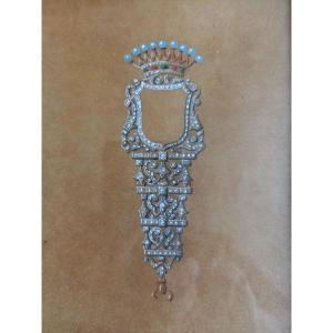 Around 1880. Design For A Brooch Set With Diamonds