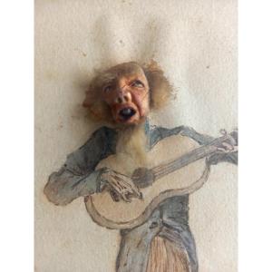 Mid-19th-century Relief Caricature: The Face Of A Beggar 1/