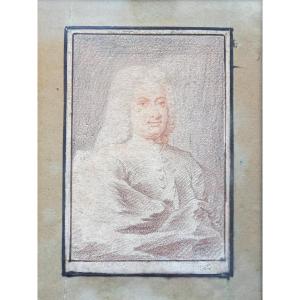Vers 1720/1730 . Dessin à la sanguine. Portrait de Jean Bernoulli mathématicien 